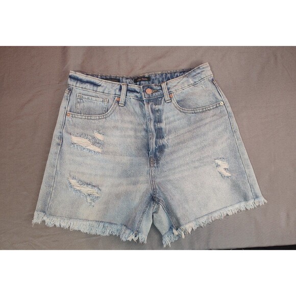 Wild Fable High Rise Cut Off Midi Jean Shorts Medium Wash 6 - Picture 1 of 5